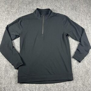 True Linkswear Sweater Mens Medium Black Quarter‎ Zip Pullover Athletic Golf
